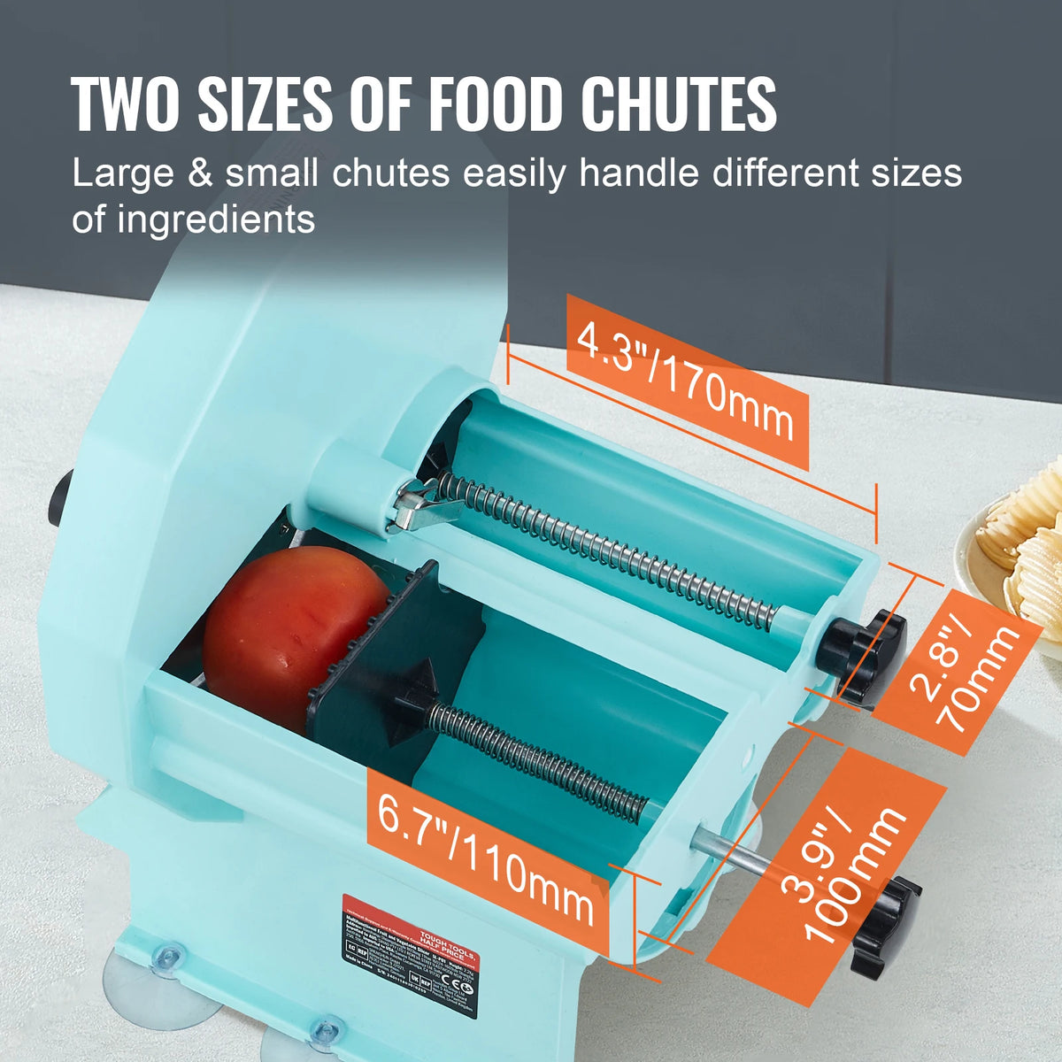SucceBuy Manual Vegetable Fruit Slicer 0-0.5"/0-12mm Adjustable Commercial Slicer Machine Stainless Steel Blade Food Cutter