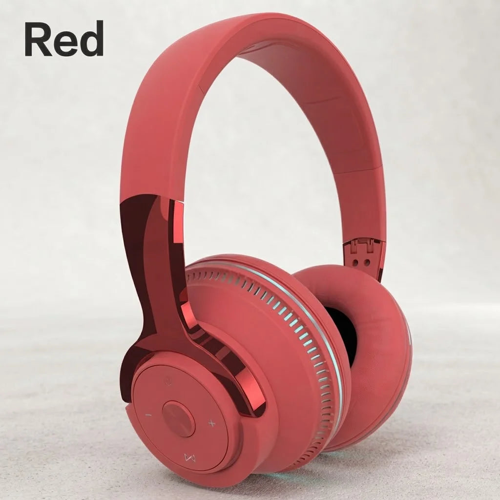 Bluetooth 5.1 Wireless Headphones Stereo Over Ear Headset with Microphone Foldable Adjustable Lightweight Design Comfortable Fit for Mobile Phone Tablet Laptop Music Calling Online Learning Home Office Travel and Daily Use