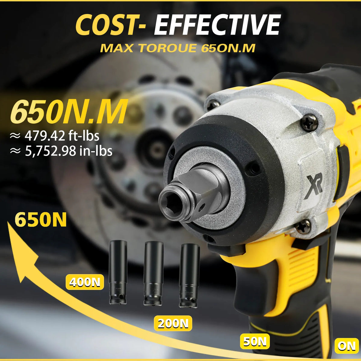 1/2" Cordless Impact Wrench 20V Brushless Driver Drill Torque 280 ft-lbs 380N.m 30-Piece Toolbox 2x3.0Ah Batteries and Charger