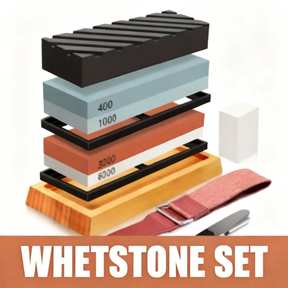 Professional Whetstone Set 400/1000 3000/8000 Grit Dual Sided Knife Sharpening Stone Kit for Kitchen Chef Knives Best 2026