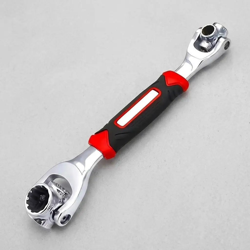 52-in-1 Multi-Functional Socket Wrench Set 360 Degree Rotating Dog Bone Design Universal Spline Wrench 8-19mm Heavy Duty Professional Hand Tool for Car Auto Repair Bicycle Motorcycle Maintenance Garage Workshop