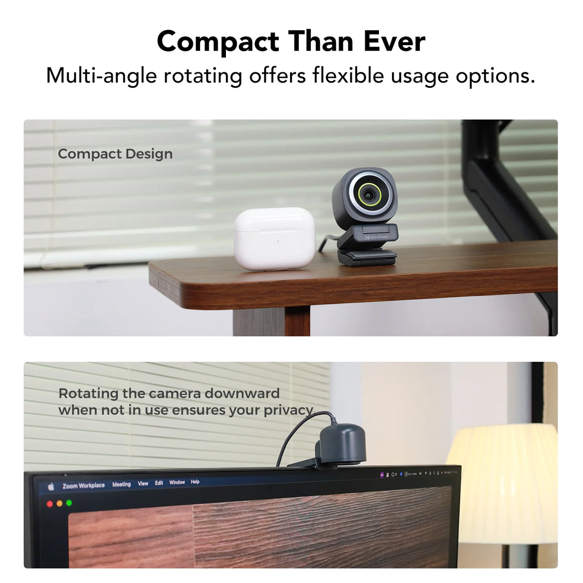 NearStream V02AF Full HD 1080P@60FPS USB Webcam, Built-in AI High SNR Noise Cancelling Mic, Intelligent Auto Focus, 60/75/95° Adjustable FOV, NearSync Software for Custom Image Tuning, Plug & Play Laptop Desktop Camera for V