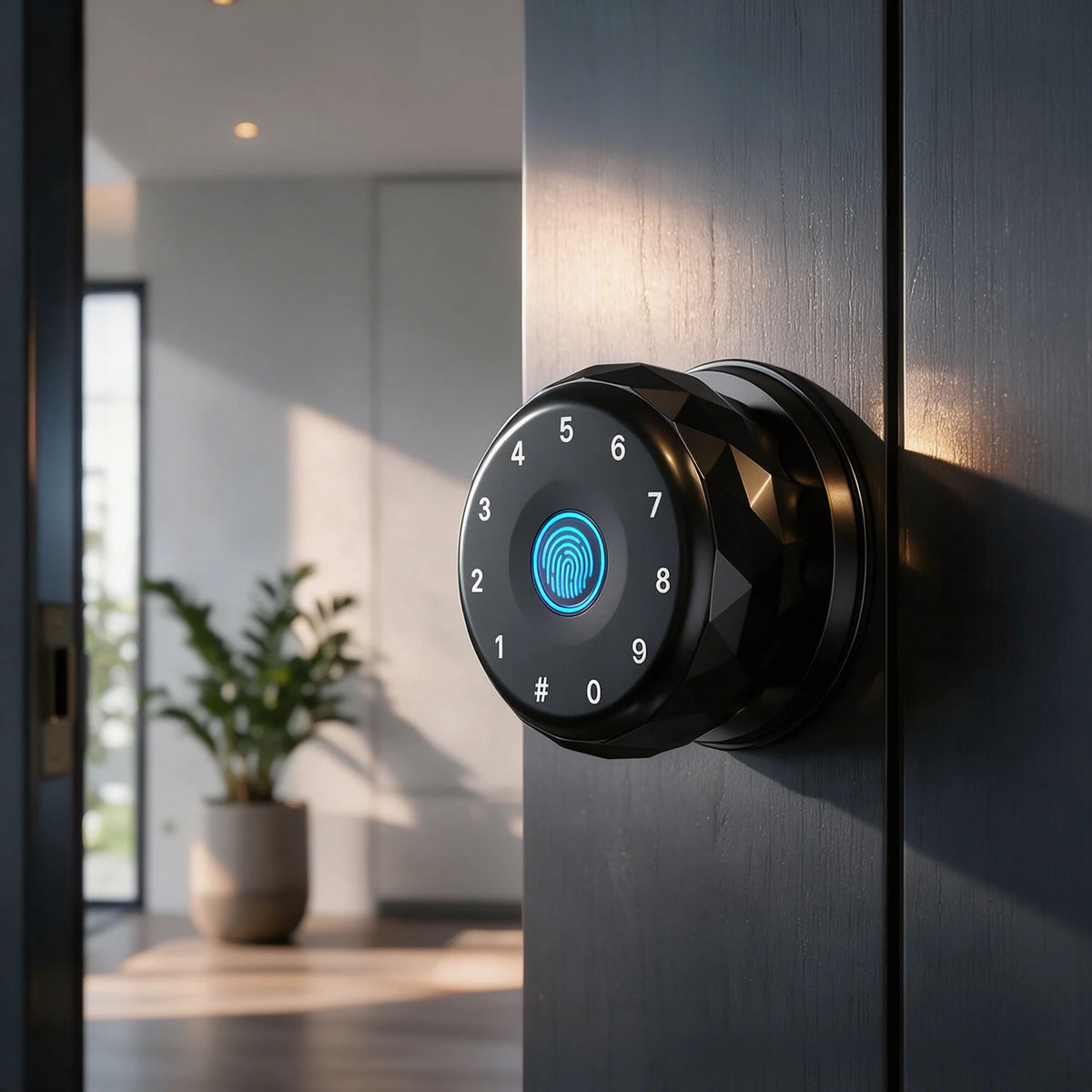 Smart Door Lock, Keyless Entry Fingerprint Deadbolt, APP Control, Keypad Passcode, Compatible with Tuya for Interior Door
