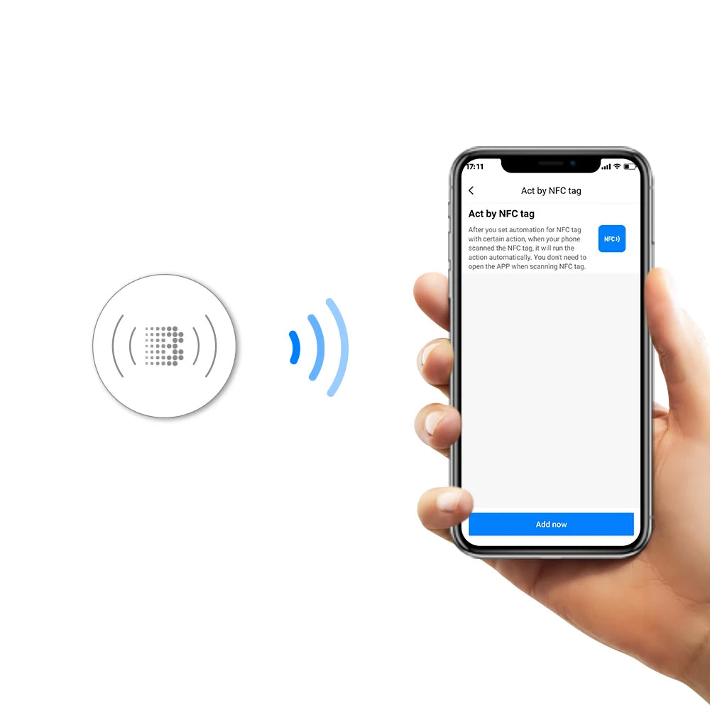 BroadLink NXP NTAG215 Waterproof NFC Tag Sticker, Works on Metal, Trigger Home Automation Devices and Scenes, Works with IFTTT