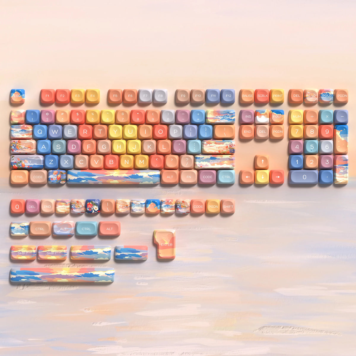 130 Keys Retro Grey PBT Keycaps MOA Profile PBT Dye Sub DIY Key Cap for 61/87/104 Cherry MX Switch Gaming Mechanical Keyboard