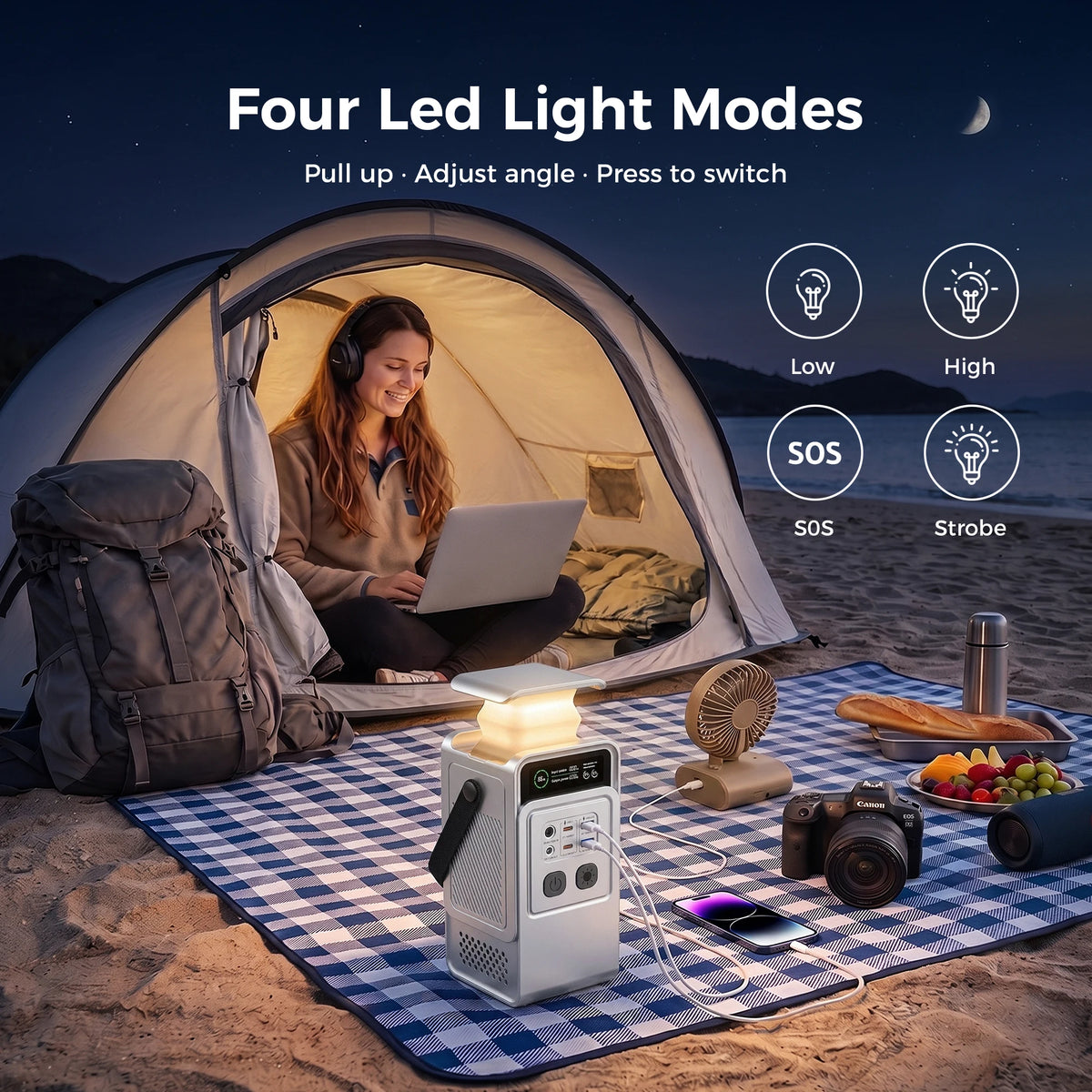 CTOLITY AP200 200W 192Wh Power Bank, AP400 500W Portable Power Station-345.6Wh LiFePo4 Battery AC Charging Station Camping Equipment
