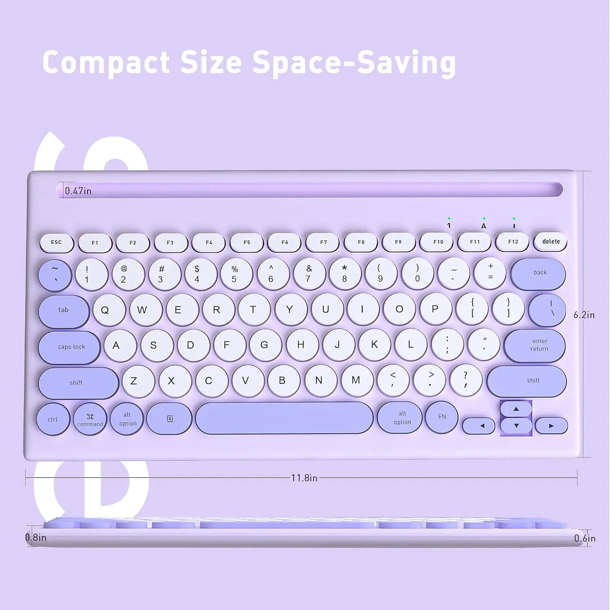 Purple Multi-Device Bluetooth Wireless Keyboard with Easy-Switch for Up to 4 Devices, Slim, Laptop, Windows, Mac, Chrome OS, Android, IPadOS, Apple TV Lavender Keyboard