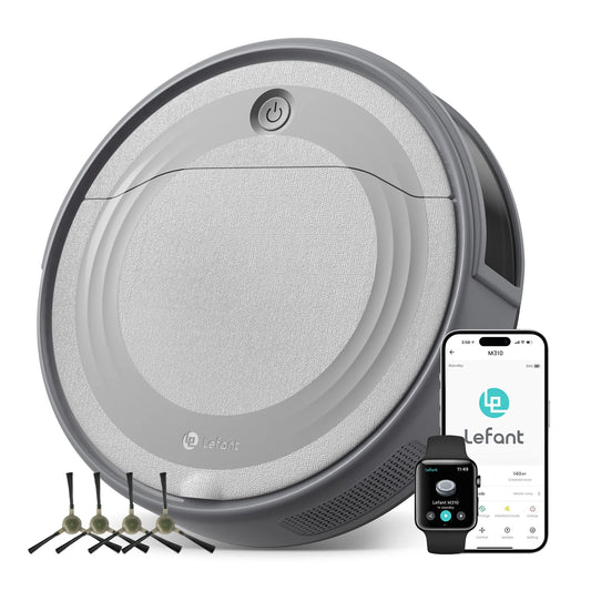 Lefant M310 Robot Vacuum Cleaner– 4500Pa Suction, Ultra-Slim & Quiet, PreciSense Obstacle Avoidance, WiFi/App/Voice Control, 160-Min Runtime, Self-Charging – Ideal for Pet Hair & Hard Floors (Gray)