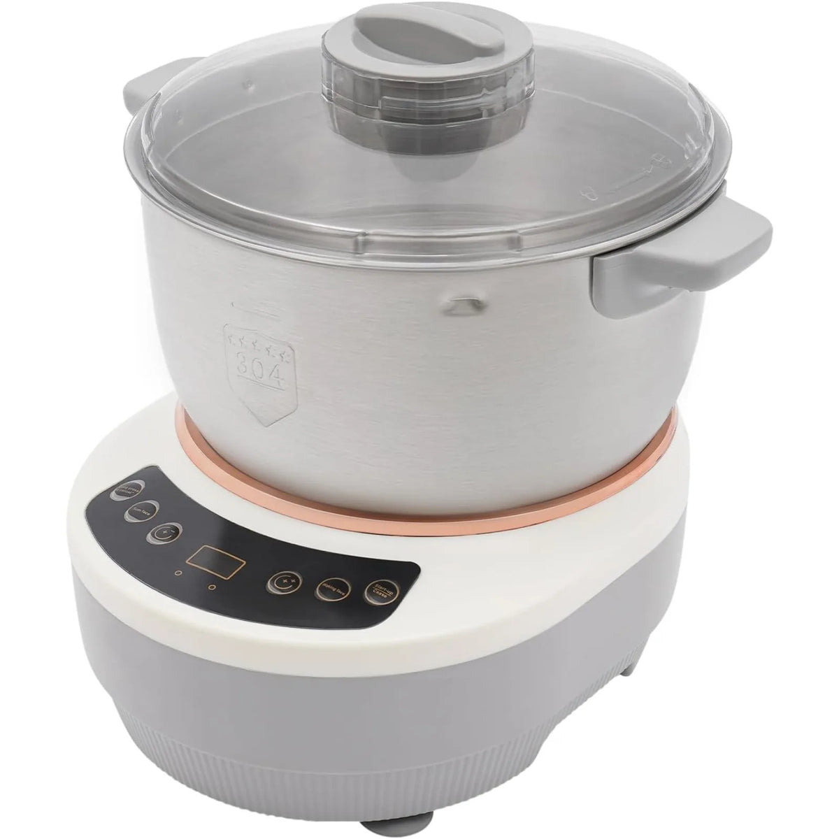5L 4.5QT Silver Electric Dough Maker With Fermentation Function Automatic Stainless Steel Dough Kneading Machine Built-In Microcomputer Timer Split Tabletop Design Household Flour Mixer For Bread Pizza Pastry Dough Making Equ