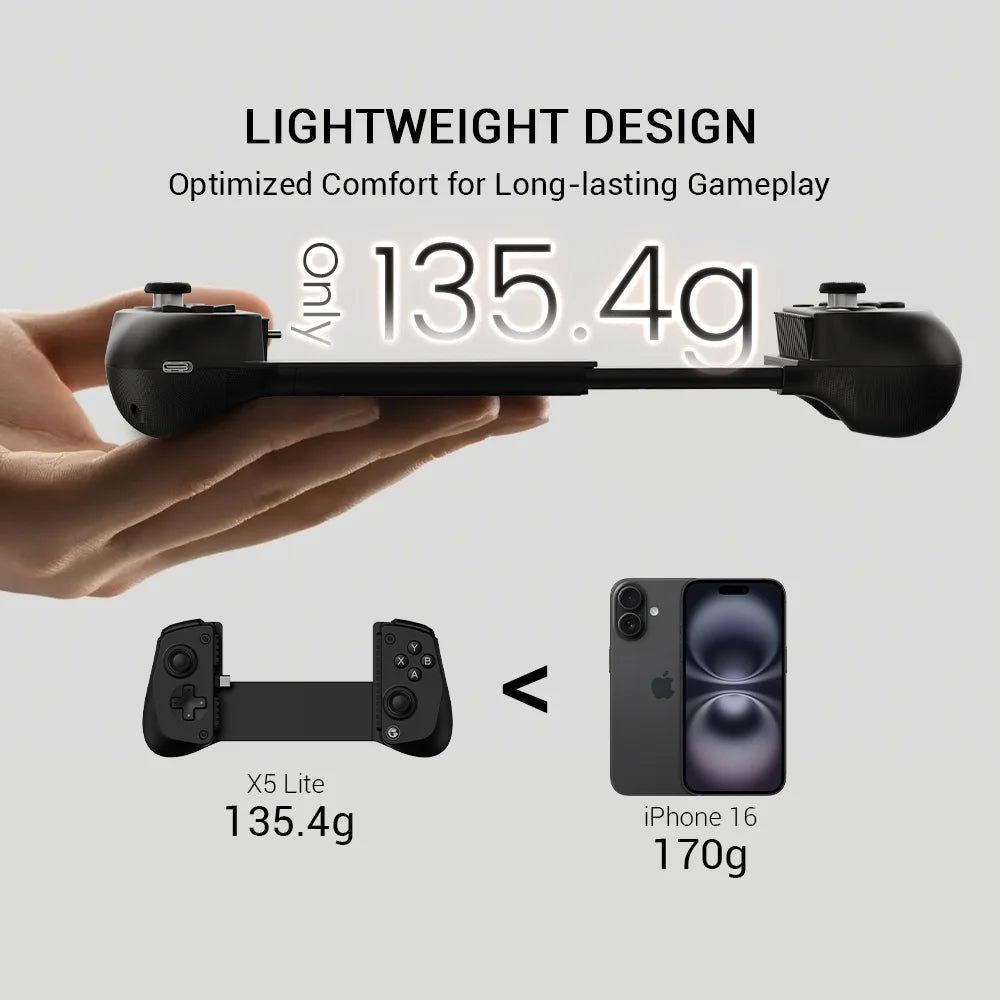 GameSir X5 Lite Mobile Gaming Controller for Android iPhone 16/15 - Lightweight Design, Hall Effect, No-Drift, App Customization