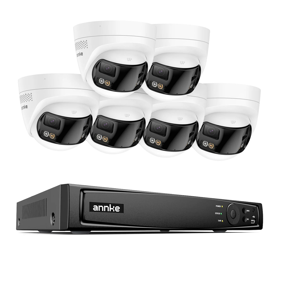 ANNKE Security Camera System 4K 8MP 180 Panoramic Dual Lens 8CH NVR CCTV Camera System Night Vision 8MP Security Camera Outdoor