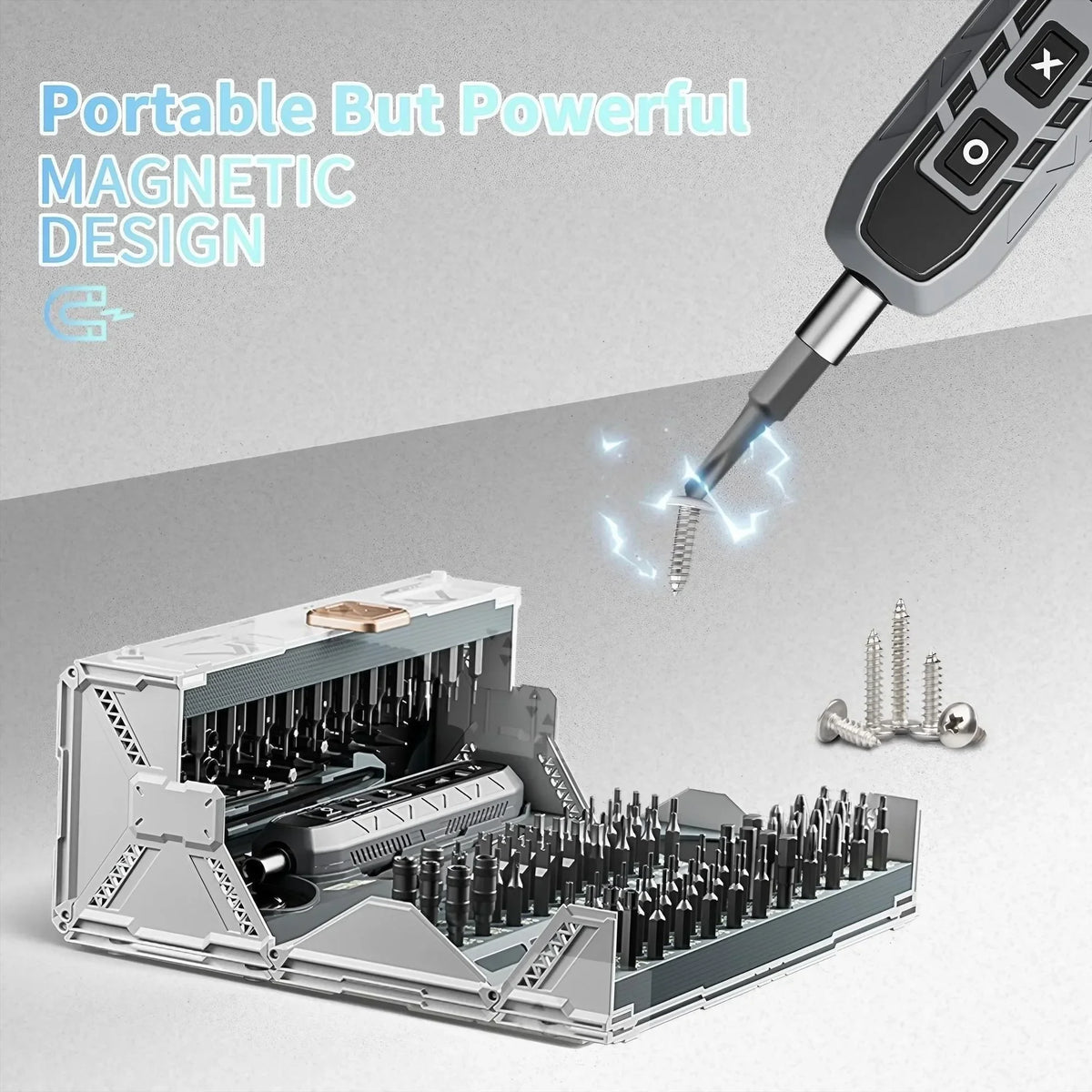 Electric Screwdriver Set 180 in 1 Precision Screwdriver Kit with Cordless Design 3 Torque Modes 160 Magnetic Bits Portable Repair Tool for Home DIY Electronics Furniture Assembly and Professional Projects