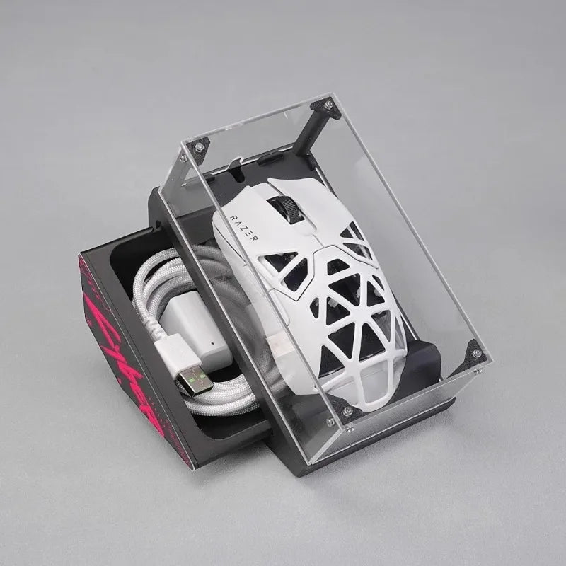 Mouse Storage Display Box 3D Printing Acrylic Transparent Dust-proof  Magnetic Cover E-sports Gaming Mice Decorate Container