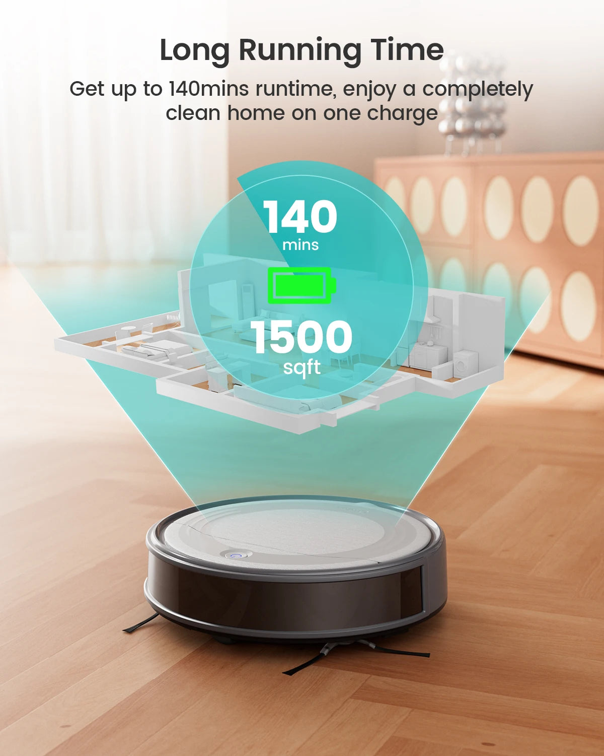 Lefant M310 Robot Vacuum Cleaner– 4500Pa Suction, Ultra-Slim & Quiet, PreciSense Obstacle Avoidance, WiFi/App/Voice Control, 160-Min Runtime, Self-Charging – Ideal for Pet Hair & Hard Floors (Gray)