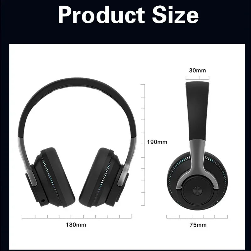 Bluetooth 5.1 Wireless Headphones Stereo Over Ear Headset with Microphone Foldable Adjustable Lightweight Design Comfortable Fit for Mobile Phone Tablet Laptop  Music Calling Online Learning Home Office Travel and Daily Use