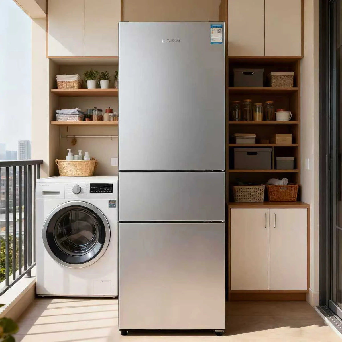 Wholesale 210L 3-Door Refrigerator & Freezer, Compact Energy-Saving Fridge for Homes and Rentals, Cooling Equipment
