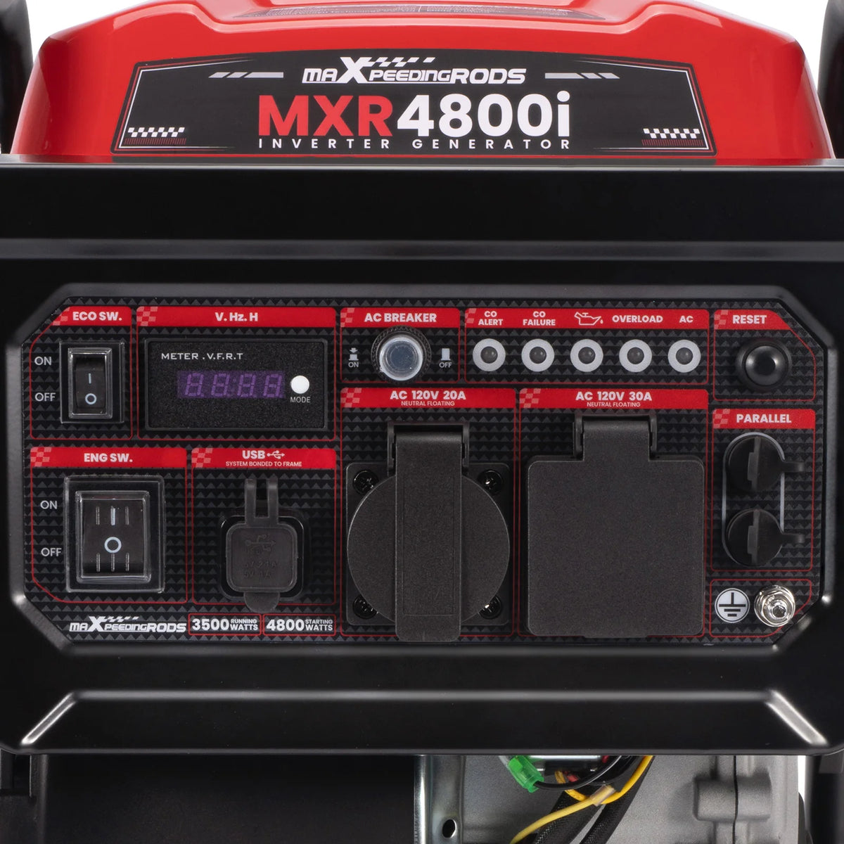 Portable Inverter Generator 3500W Running Power Digital Display Gas Powered
