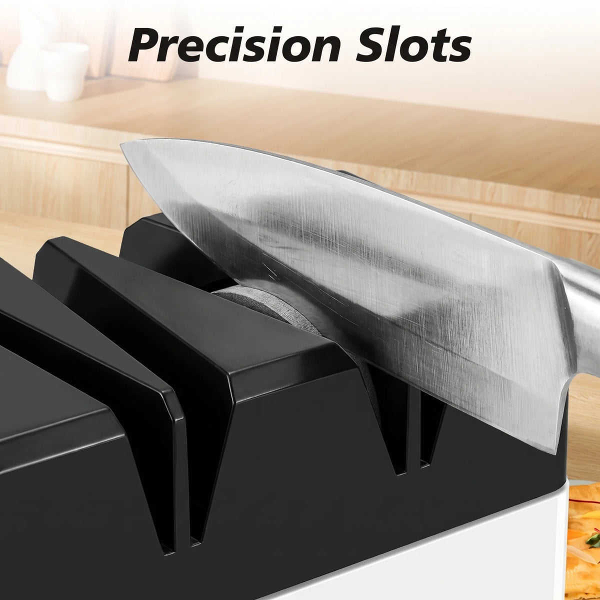 5 in 1 Electric Knife Sharpener Fast 5 Second Grinding Kitchen Automatic Knife Sharpening Machine with Rough & Fine Grinding Wheel for Chef Knives Fruit Cleaver Scissors USB Powered
