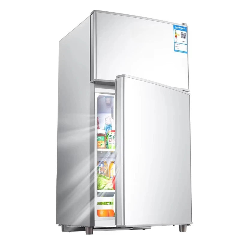 Mini bar Fridge 98L Double Door Refrigerator Household and Hotel Use Cooling and  Refrigeration Fridges for Home
