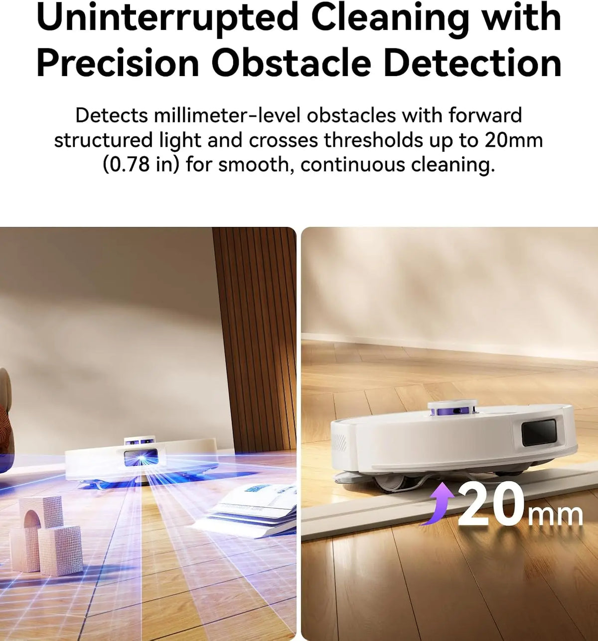 Self-Emptying Robot Vacuum and Mop Combo with 8000Pa Suction Power