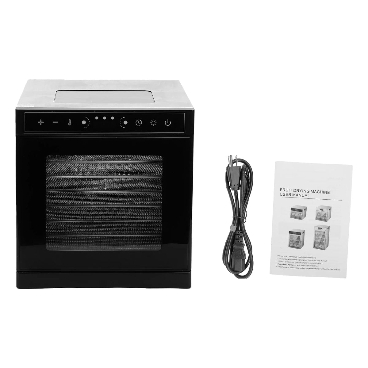Home Use Food Dehydrator Machine 220V 400W Stainless Steel 8 Stainless Trays Capacity Touch Control LED Display 24H Timer Dryer