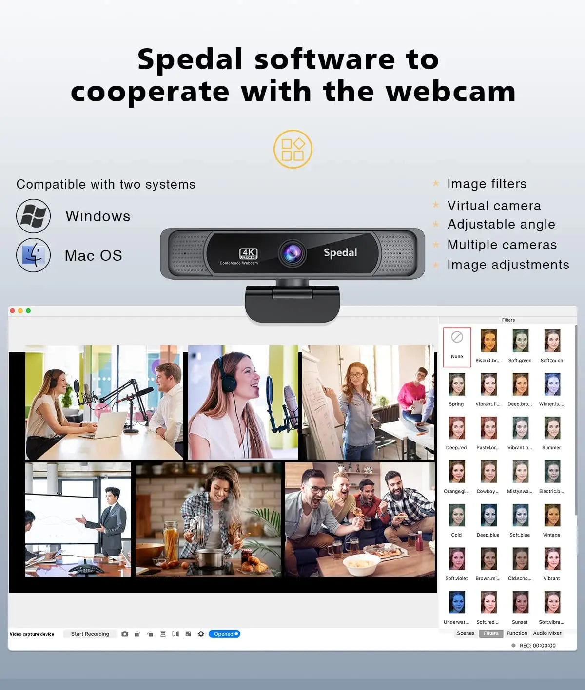 HD 4K 30Fps 120 Wide Angle Webcam Wtih Microphone Remote Control Streaming PC Conferencin Windows Mac Linux