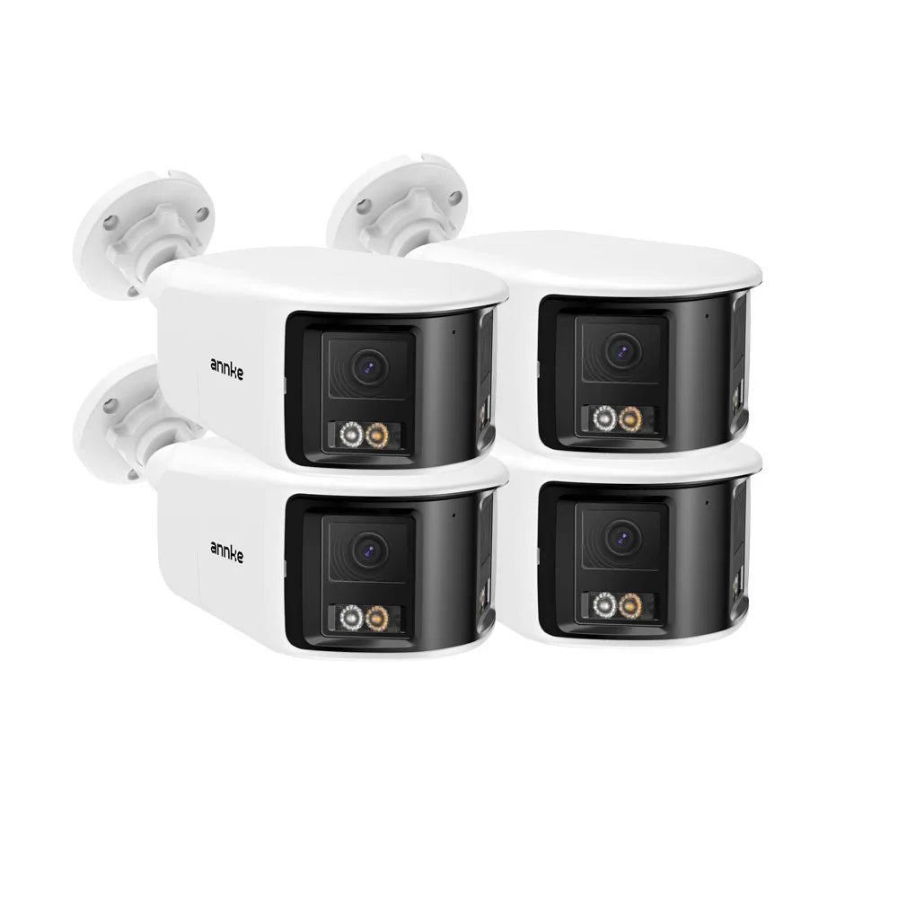 ANNKE 4K 8MP POE Surveillance Camera Dual Lens Outdoor POE Camera 1/2/4PCS Color Night Vision CCTV Video Security Camera For NVR