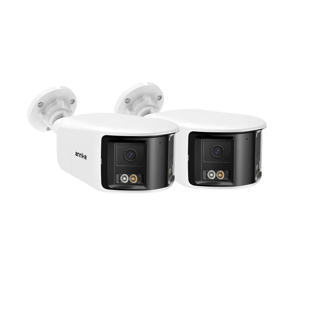 ANNKE 4K 8MP POE Surveillance Camera Dual Lens Outdoor POE Camera 1/2/4PCS Color Night Vision CCTV Video Security Camera For NVR