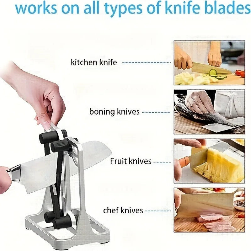 1pc Multifunctional Manual Knife Sharpener, ABS Material, No Electricity Needed, Fast Sharpening Tool for Kitchen Knives