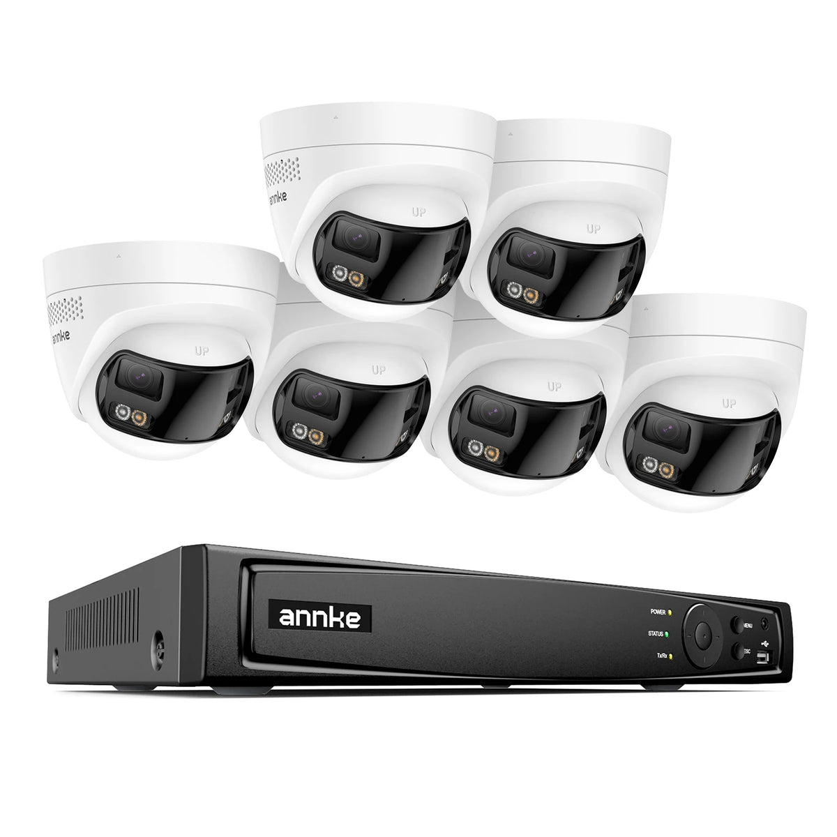 ANNKE Security Camera System 4K 8MP 180 Panoramic Dual Lens 8CH NVR CCTV Camera System Night Vision 8MP Security Camera Outdoor