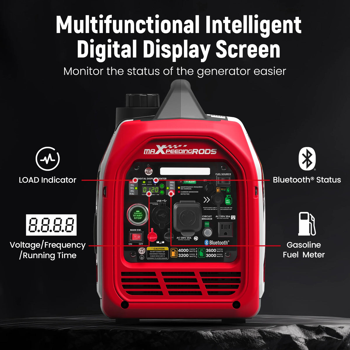 4KW Portable Dual Fuel Generator Inverter LPG/Gas E-Start 58dB Portable Power Generator