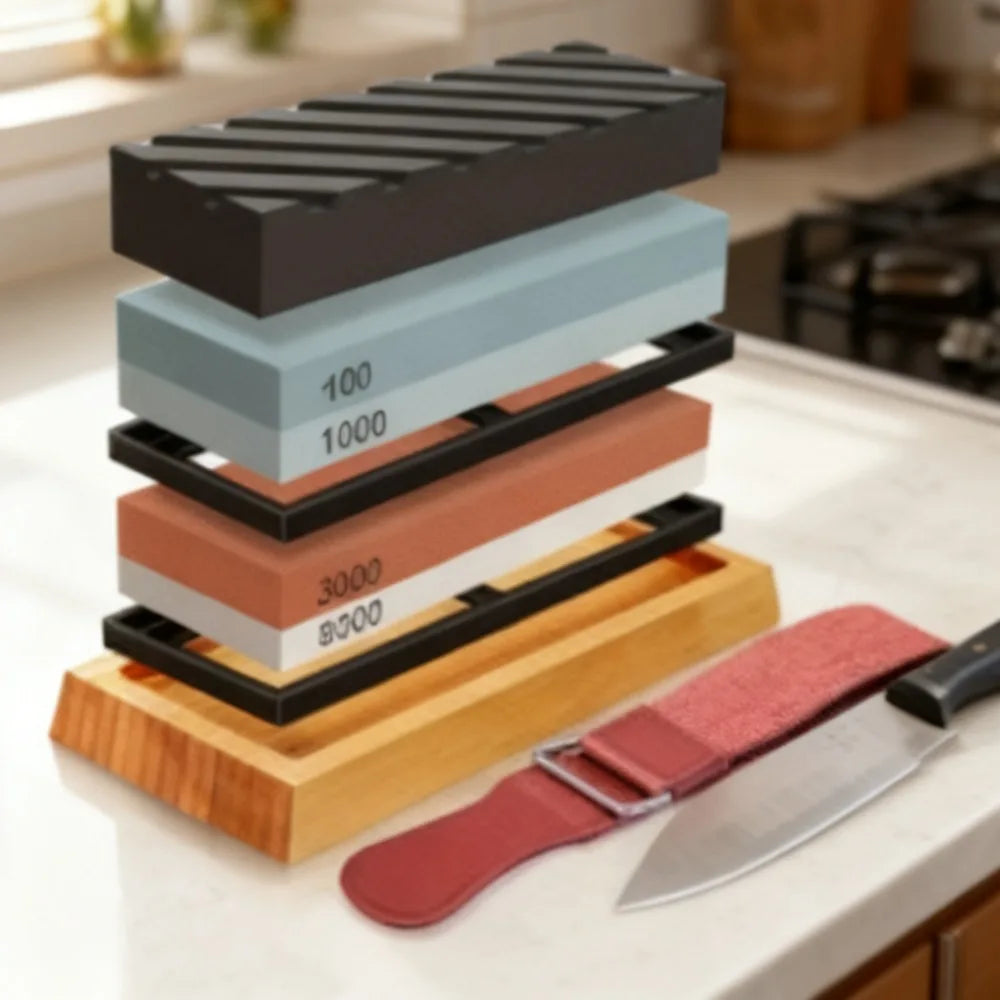 Professional Whetstone Set 400/1000 3000/8000 Grit Dual Sided Knife Sharpening Stone Kit for Kitchen Chef Knives Best 2026