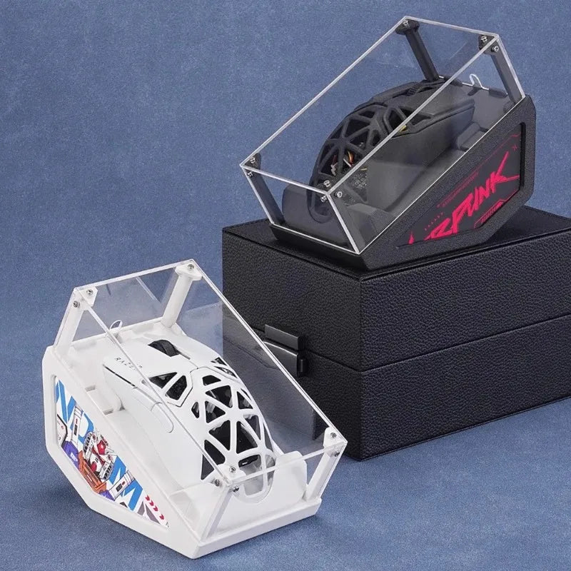 Mouse Storage Display Box 3D Printing Acrylic Transparent Dust-proof  Magnetic Cover E-sports Gaming Mice Decorate Container