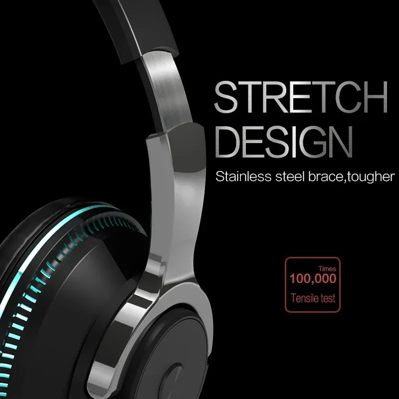 Bluetooth 5.1 Wireless Headphones Stereo Over Ear Headset with Microphone Foldable Adjustable Lightweight Design Comfortable Fit for Mobile Phone Tablet Laptop  Music Calling Online Learning Home Office Travel and Daily Use