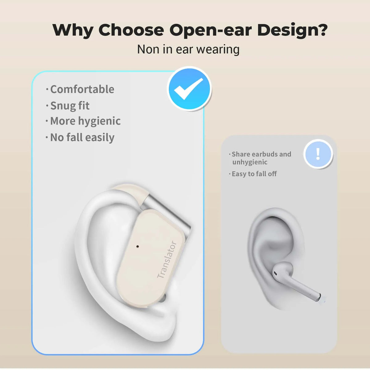 Wooask M9 Translator Earbuds,Two-Way Real Time Voice Translation Headphones,144 Languages with 11 Offline Packs,98% Accuracy