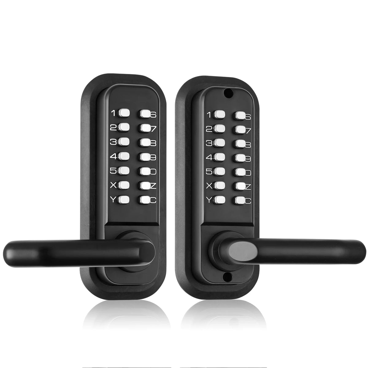 SucceBuy Mechanical Keyless Entry Door Lock Single/Double -Sided 14 Digit Keypad and Handle Embedded
