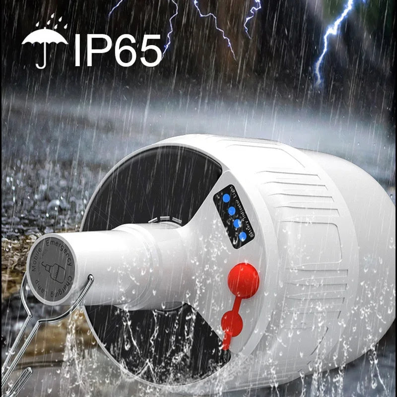 Solar Light USB LED Outdoor Waterproof Rechargeable Solar Powered Portable Emergency Light Bright Camping Lamp for Fishing Garden Hiking Outdoor Activities Compact Easy to Carry Daylight Lighting Cordless Portable Illuminatio