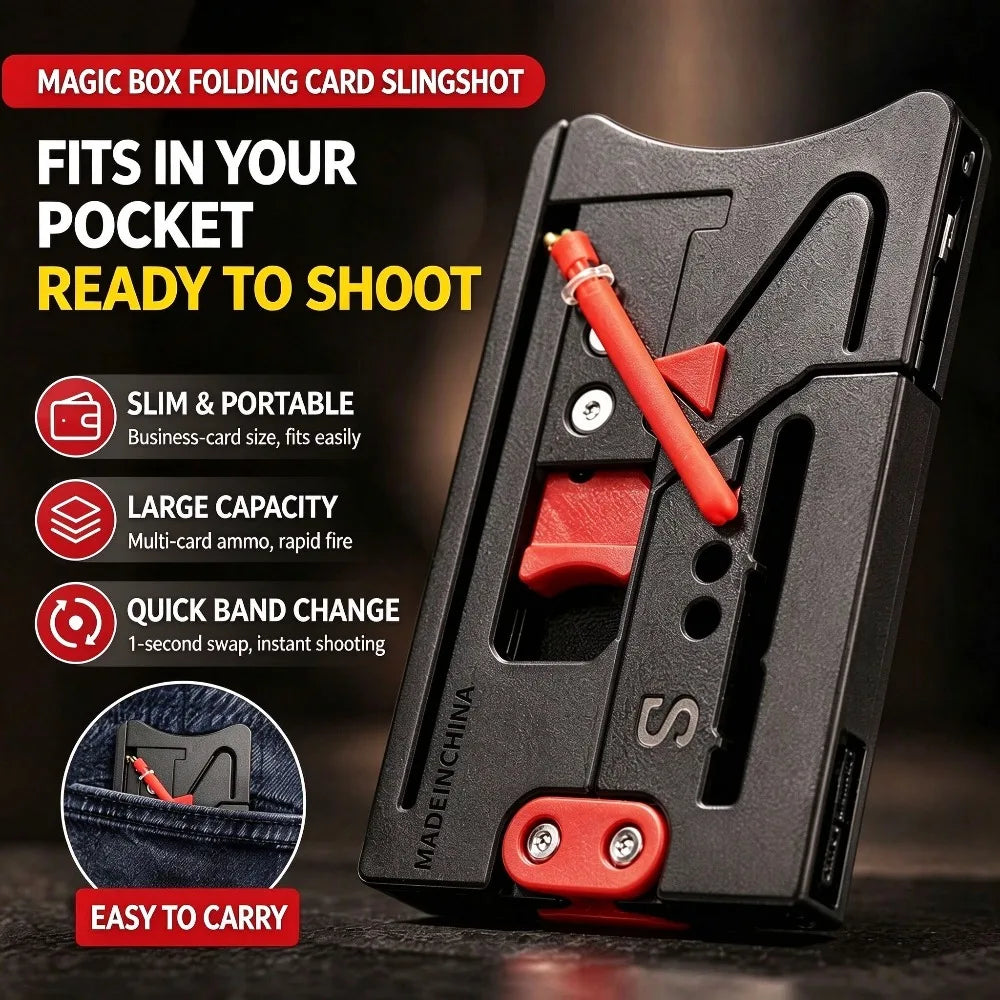 New Survival tools Enhanced Folding Card Style Magic Box Toy with Marbles Black for EDC Outdoor Survival Tools Pocket Pendant