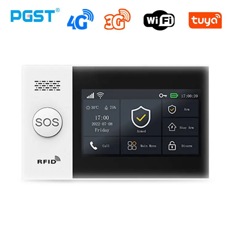 PGST 4G WiFi Security Protection Alexa Tuya Smart Life Home Automation Motion Door Magnetic Sensor Alarm Security System Kit