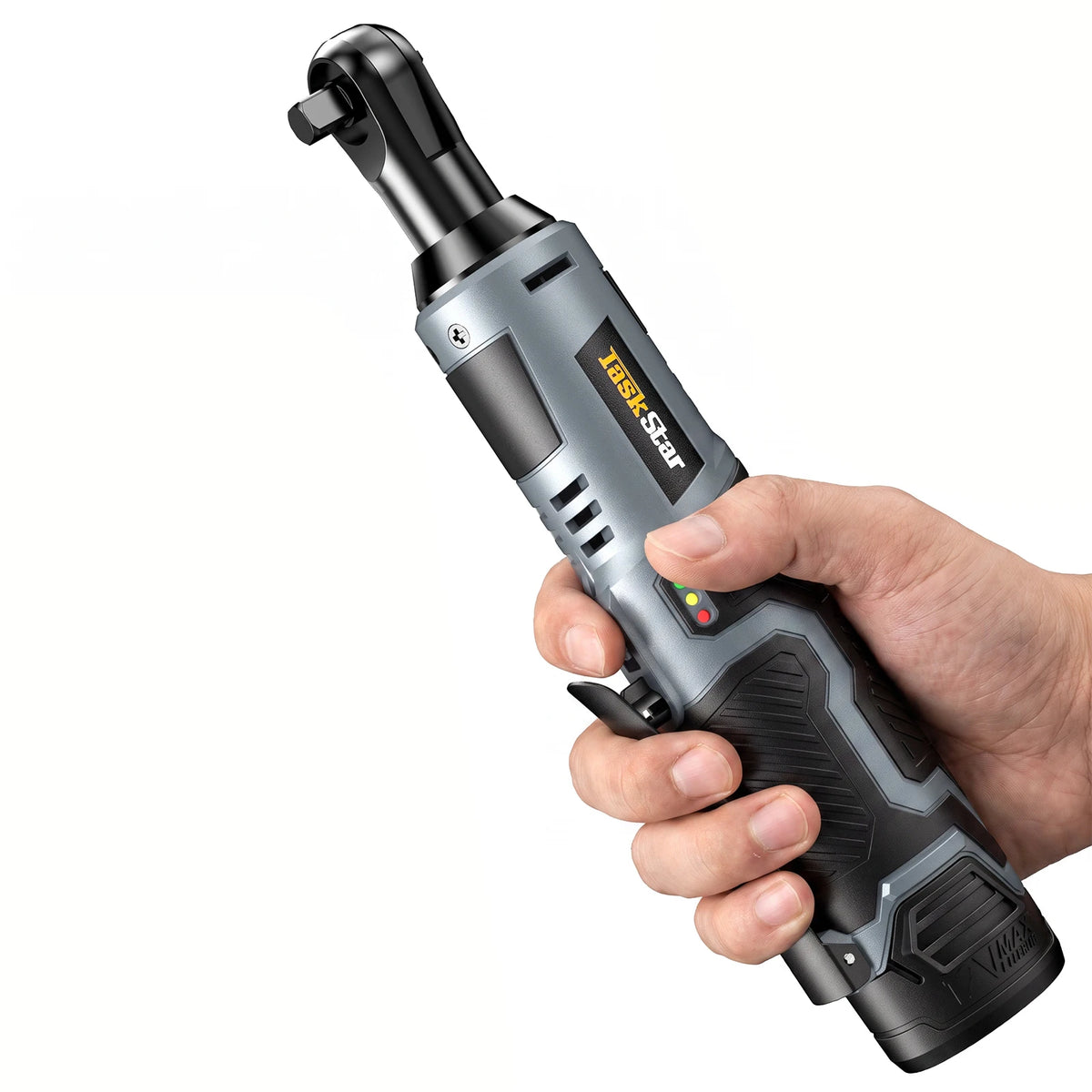 Taskstar 12V Electric Ratchet Wrench Set 3/8 Inch Cordless Power Tool for Car Repair Handheld Disassembly Tool Wrench Kit with 2 2000mAh Batteries & 7 Sockets