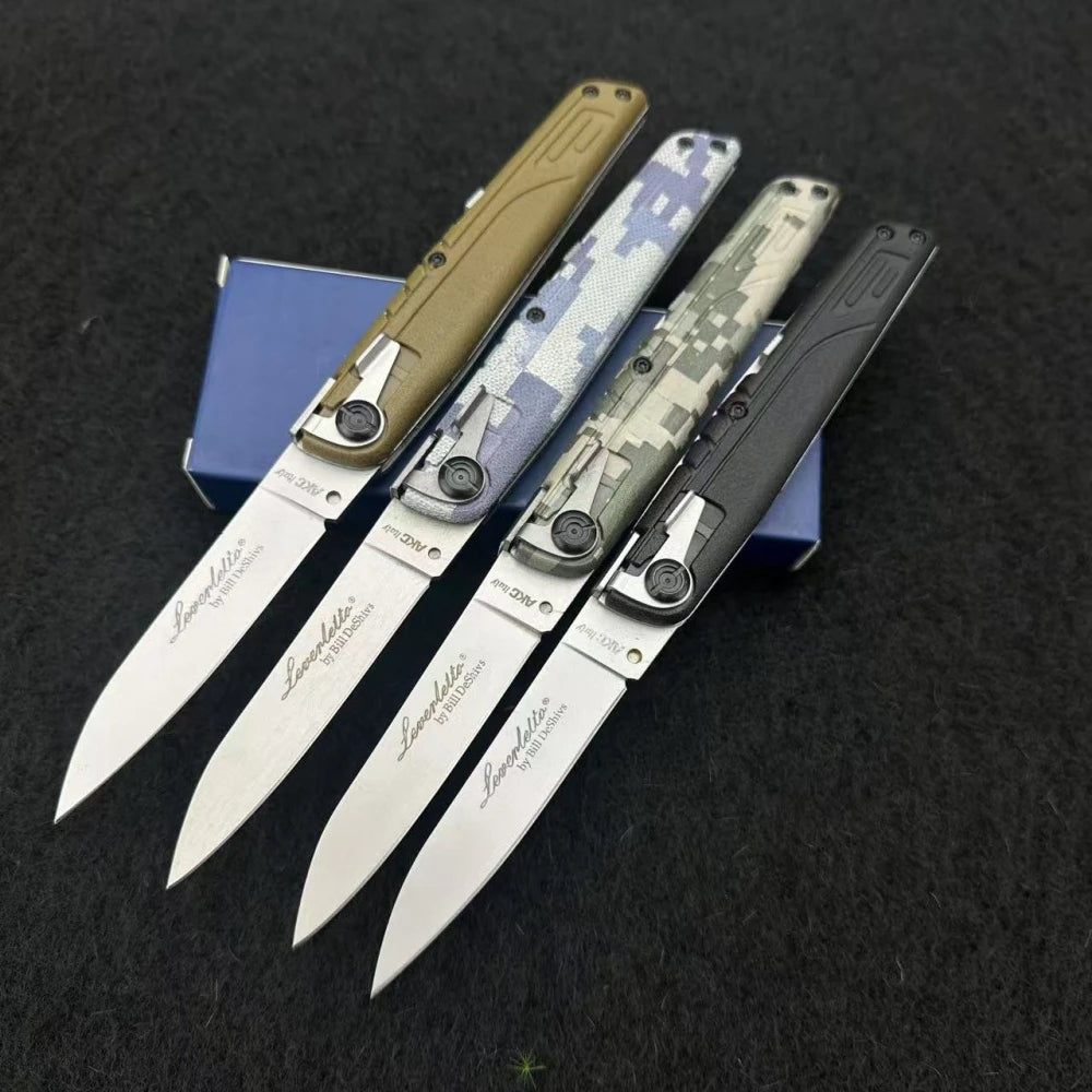 AKC ITALY LEVERLETTO Bill DeShivsOutdoor Hunting Pocket Knife ABS Handle 440C Blade EDC Outdoor Hunting Survival Camping Knives