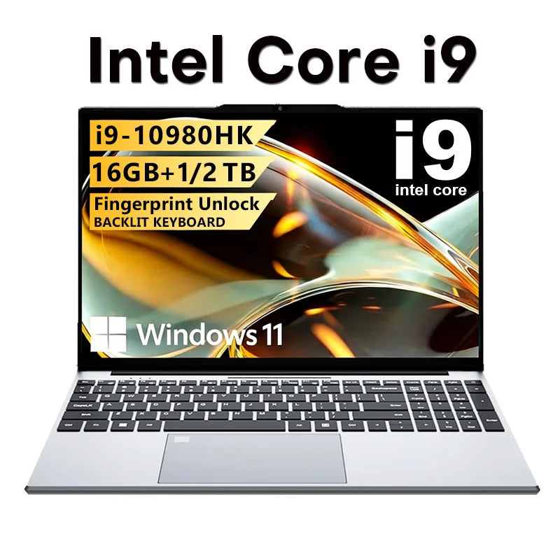 Intel Core I9 10980HK Laptop Windows 11 15.6' Computer 16GB RAM 1TB 2TB SSD Gaming Laptops Fingerprint Unlock Business Notebook
