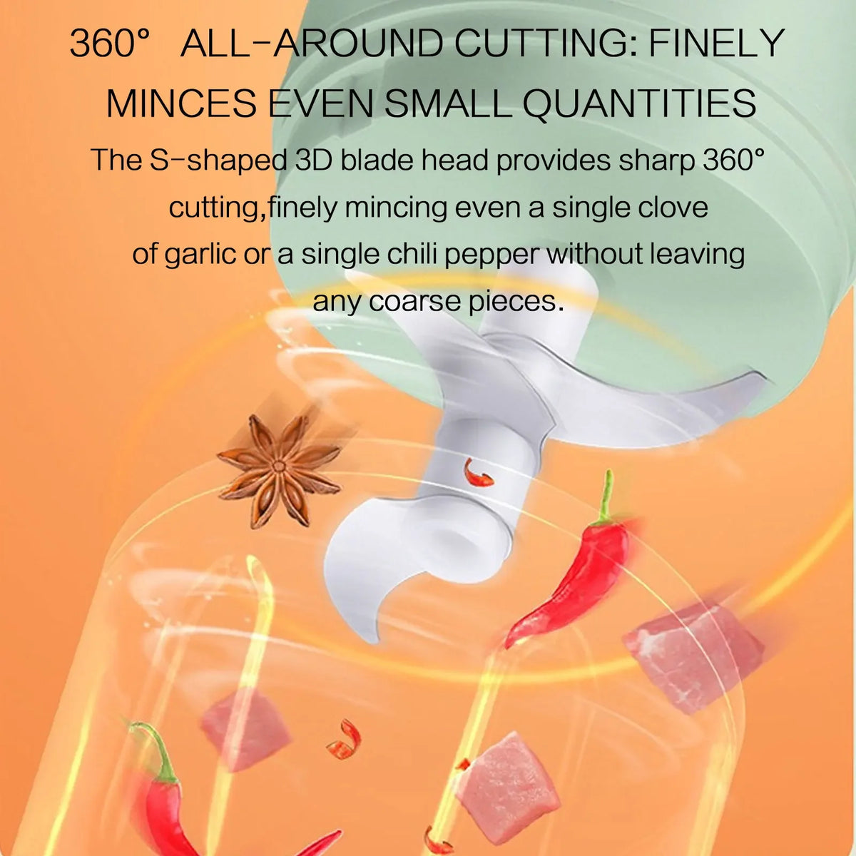 USB Rechargeable 250ML Electric Garlic Chopper Ginger Masher Chili Vegetable Crusher Mini Food Processor Kitchen Tool for Garlic Onion Pepper Ginger Sauce Making Daily Cooking Compact Portable Durable Body Easy One Touch Oper