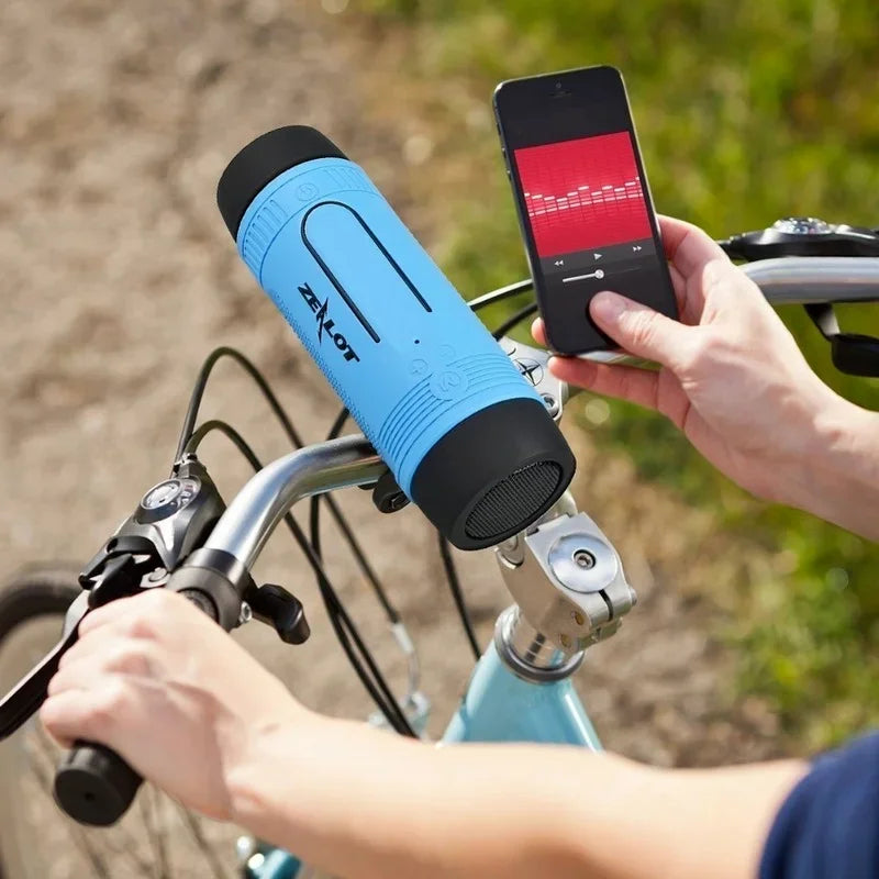 S1 Bluetooth Speaker Outdoor Bicycle Portable Subwoofer Bass Wireless Column FM Radio Power Bank+Flashlight