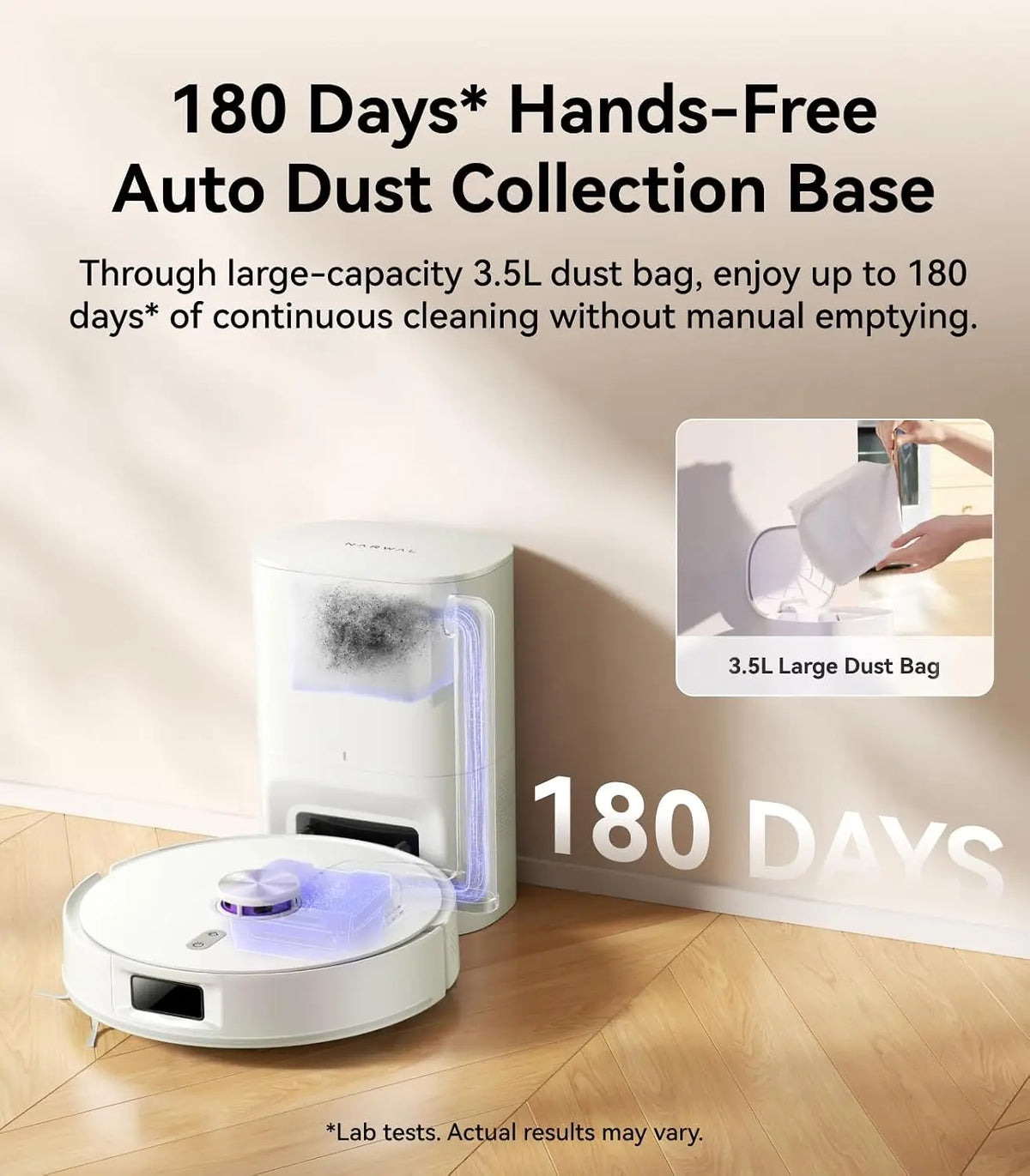 Self-Emptying Robot Vacuum and Mop Combo with 8000Pa Suction Power