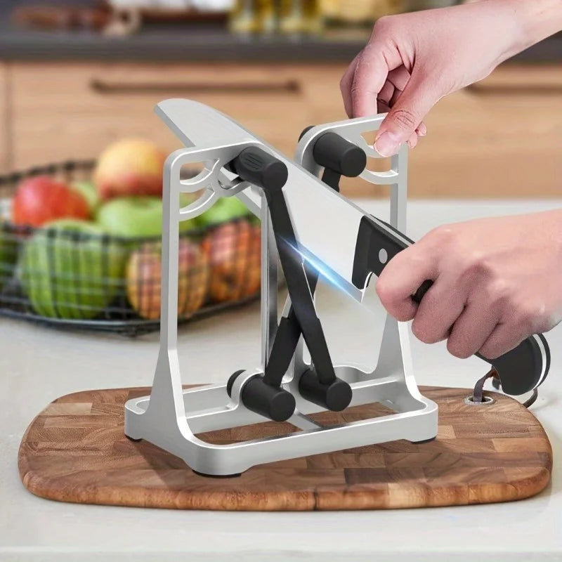 1pc Multifunctional Manual Knife Sharpener, ABS Material, No Electricity Needed, Fast Sharpening Tool for Kitchen Knives