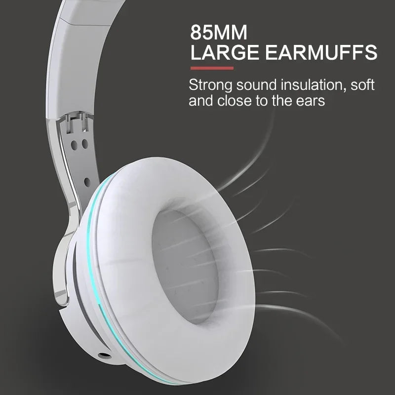 Bluetooth 5.1 Wireless Headphones Stereo Over Ear Headset with Microphone Foldable Adjustable Lightweight Design Comfortable Fit for Mobile Phone Tablet Laptop  Music Calling Online Learning Home Office Travel and Daily Use