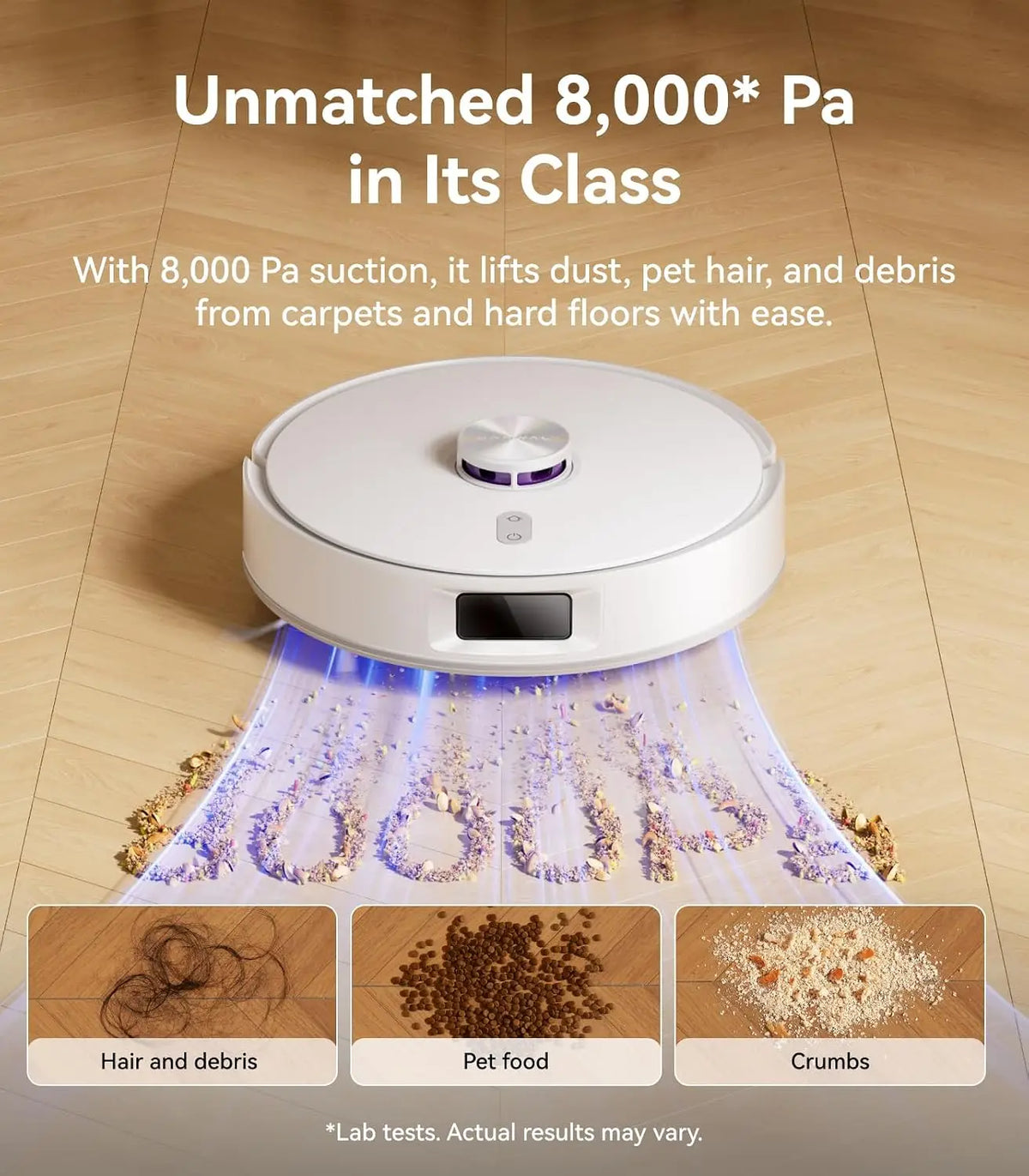 Self-Emptying Robot Vacuum and Mop Combo with 8000Pa Suction Power