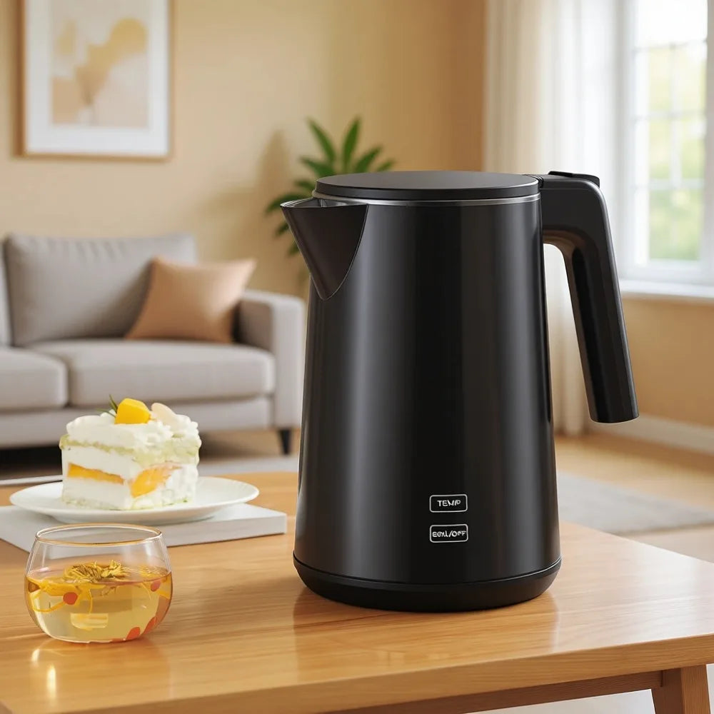1L 1200W Stainless Steel Electric Kettle with 7 Temperature Settings 4 Hour Keep Warm Fast Boil Auto Shut Off Cool Touch Black