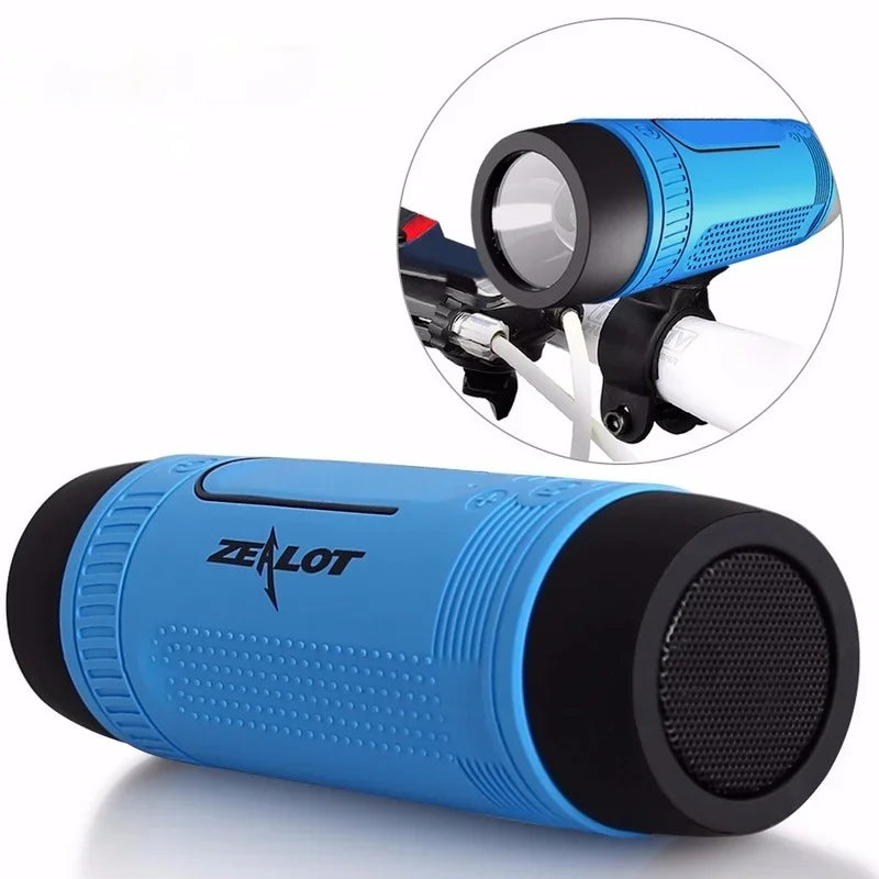S1 Bluetooth Speaker Outdoor Bicycle Portable Subwoofer Bass Wireless Column FM Radio Power Bank+Flashlight
